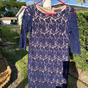 Womens Jessica Howard’s Dark Blue 8P floral pattern dress